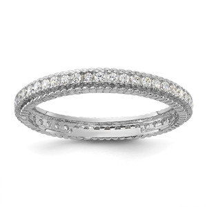 Sterling Silver Rhodium-plated CZ 3mm Eternity Band - QR-B96190FD-5367