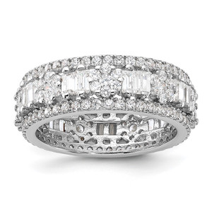 Sterling Silver Rhodium-plated CZ Eternity Band - QR-13D47DF7-7749