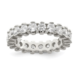 Sterling Silver Rhodium-plated CZ Eternity Band - QR-F93E32BA-8100
