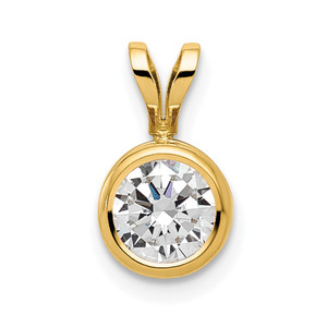 14k 6mm Cubic Zirconia bezel pendant - XP-1DBE52A0-5346