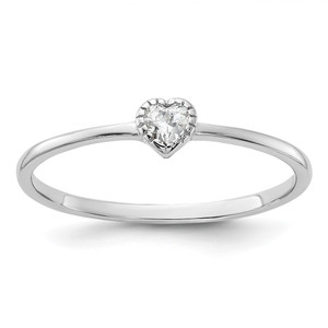 Sterling Silver Rhodium-plated CZ Heart Ring - QR-B259BB3F-3288