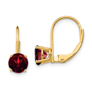 14k 6mm Garnet Leverback Earrings - XL-5F0529CE-4692