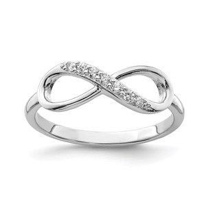 Sterling Silver Rhodium-plated CZ Infinity Ring - QR-C10982A3-6559