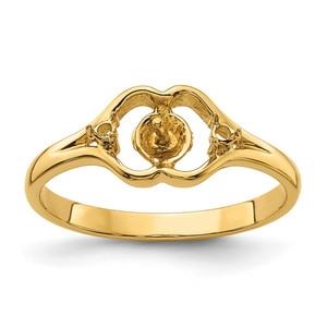 14k 6mm Pearl & Diamond Ring Mounting - Y4-C8B2954F-2332