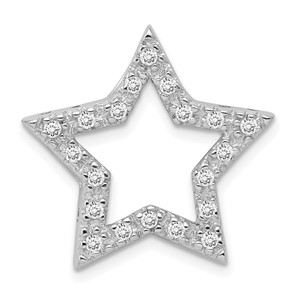 Sterling Silver Rhodium-plated CZ Star Pendant - QC-284AF2FE-6760