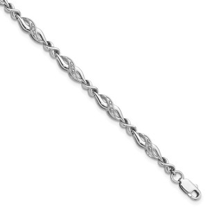 Sterling Silver Rhodium-plated Diam. Bracelet - QD-11E05F58-5724