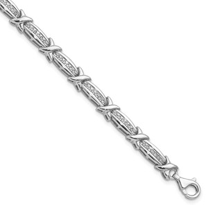 Sterling Silver Rhodium-plated Diam. Bracelet - QD-F5992C0A-7689