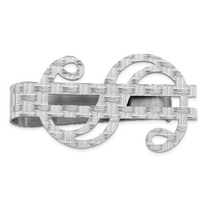 Sterling Silver Rhodium-plated Dollar Sign Money Clip - QQ-855452FD-4563
