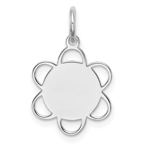 Sterling Silver Rhodium-plated Engraveable Disc Charm - QM-EC624F29-4963