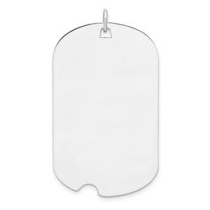 Sterling Silver Rhodium-plated Engraveable Dog Tag Disc Charm - QM-777F3806-6177