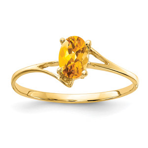 14k 6x4mm Oval Citrine ring - Y4-3F32380C-1555