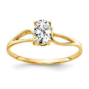 14k 6x4mm Oval Cubic Zirconia ring - Y4-B429E004-9226