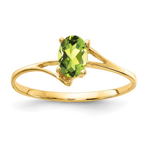 14k 6x4mm Oval Peridot ring - Y4-1314F406-7457