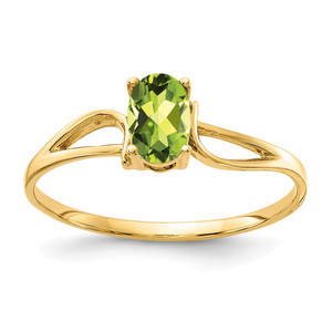 14k 6x4mm Oval Peridot ring - Y4-28EE280F-7793