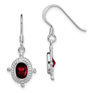 Sterling Silver Rhodium-plated Fancy Garnet Earrings - QE-E96FF154-3378