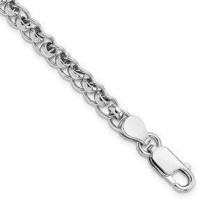 Sterling Silver Rhodium-plated Fancy Link 7.5in Bracelet - QG-56B63A28-6078