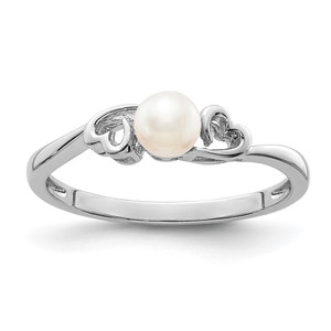 Sterling Silver Rhodium-plated FW Cultured Pearl Ring - QB-D7E85630-6084