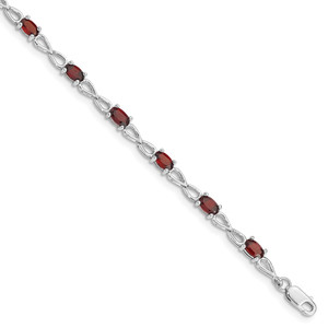 Sterling Silver Rhodium-plated Garnet Bracelet - QX-3C139C02-9755