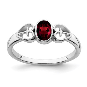 Sterling Silver Rhodium-plated Garnet Ring - RM-1C17BE59-6878