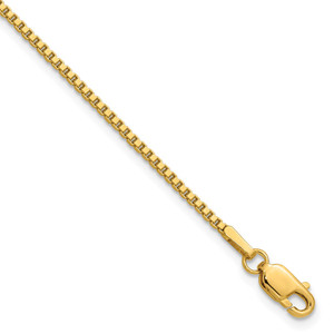 14K 7 inch 1.5mm Box with Lobster Clasp Bracelet