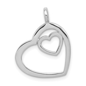 Sterling Silver Rhodium-plated Heart Pendant - QP-FE2B2780-7047