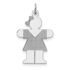 Sterling Silver Rhodium-plated Hugs Kid Charm - XK-BE5CF2EE-7932