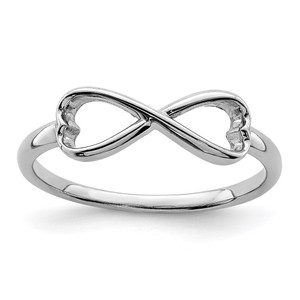 Sterling Silver Rhodium-plated Infinity Heart Ring - QR-57A077E9-2658
