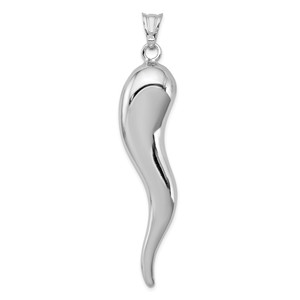 Sterling Silver Rhodium-plated Italian Horn Pendant - QC-F7638E48-5051