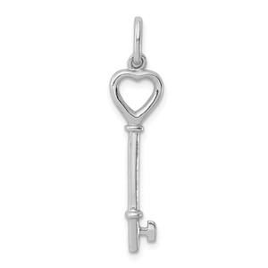 Sterling Silver Rhodium-plated Key Pendant - QP-B79D1009-4148