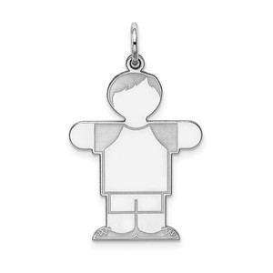 Sterling Silver Rhodium-plated Kid Charm - XK-160F7E4F-3538