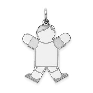 Sterling Silver Rhodium-plated Kid Charm - XK-1ADA7869-2264