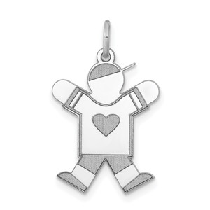 Sterling Silver Rhodium-plated Kid Charm - XK-4EB0FD5A-3469