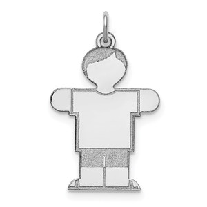 Sterling Silver Rhodium-plated Kid Charm - XK-68209E11-9168