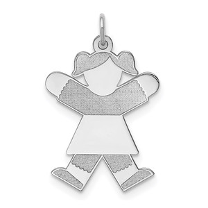 Sterling Silver Rhodium-plated Kid Charm - XK-7EBD5736-2729