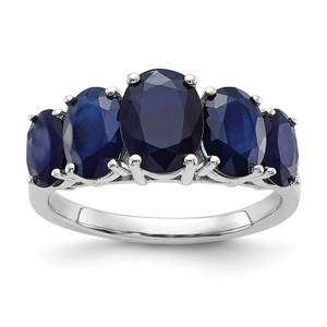 Sterling Silver Rhodium-plated Lab Created Sapphire Ring - QD-66F7F1D0-2920