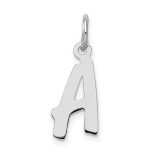Sterling Silver Rhodium-plated Letter A Initial Charm - QC-758E27CB-8390