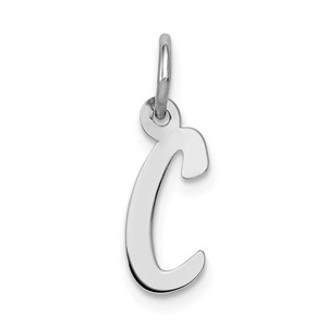 Sterling Silver Rhodium-plated Letter C Initial Charm - QC-CD493F6D-5723