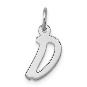 Sterling Silver Rhodium-plated Letter D Initial Charm - QC-8E44AE15-2033
