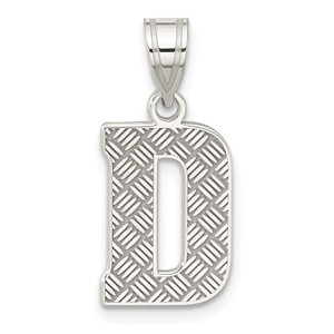 Sterling Silver Rhodium-plated Letter D Initial Pendant - QC-D1A8077E-8729