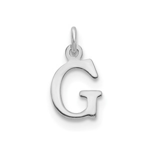 Sterling Silver Rhodium-plated Letter G Initial Charm - XN-CFE3F4E5-2638