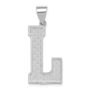 Sterling Silver Rhodium-plated Letter L Initial Pendant - QC-132F9753-9989
