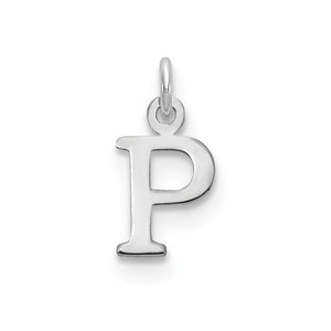 Sterling Silver Rhodium-plated Letter P Initial Charm - XN-5EF81BC2-9115