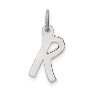 Sterling Silver Rhodium-plated Letter R Initial Charm - QC-33B45C5B-1831