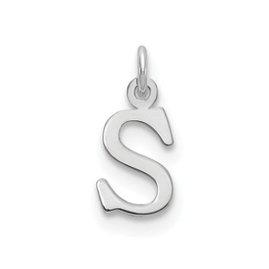 Sterling Silver Rhodium-plated Letter S Initial Charm - XN-ECD2DF50-6070