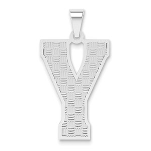 Sterling Silver Rhodium-plated Letter Y Initial Pendant - QC-53BEB12D-4970
