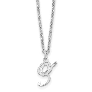 Sterling Silver Rhodium-plated Letter Z Initial Necklace
