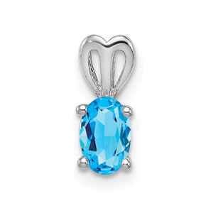 Sterling Silver Rhodium-plated Light Swiss Blue Topaz Pendant - QB-D12BBF7F-3759