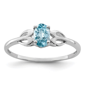Sterling Silver Rhodium-plated Light Swiss Blue Topaz Ring - QB-2D4E0128-6732