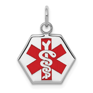 Sterling Silver Rhodium-plated Medical Jewelry Pendant - XS-7C5C993C-6167