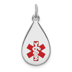 Sterling Silver Rhodium-plated Medical Jewelry Pendant - XS-83E729F1-9440